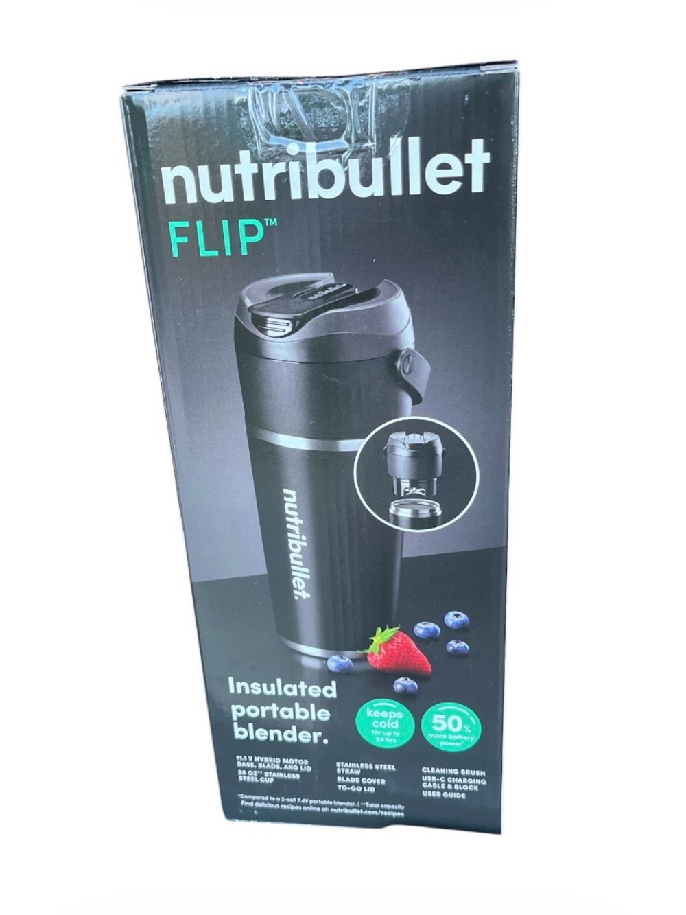 NutriBullet Flip Insulated Portable Blender - Black